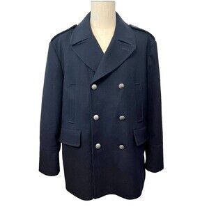 VINCE CAMUTO Men's XXL Wool Pea Coat Double Breasted Navy Blue Nautical Preppy